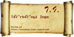Tárkányi Inge névjegykártya